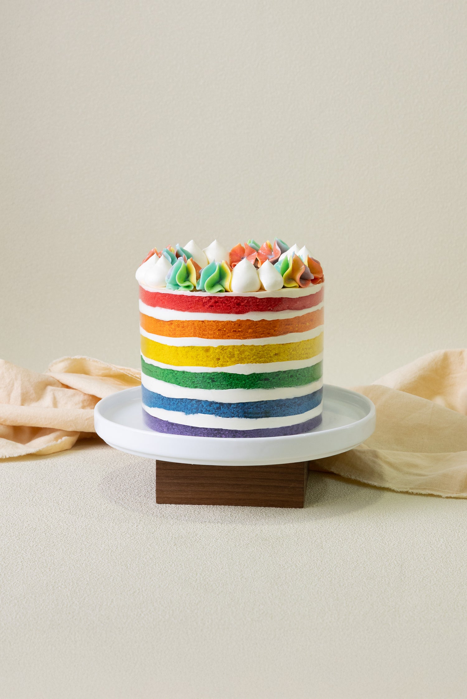 Rainbow Vanilla Victoria Naked Cake